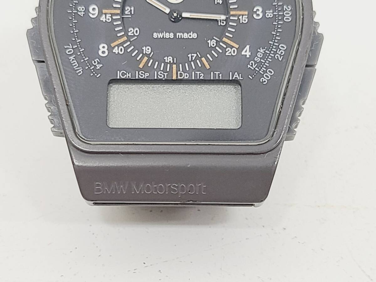 【BF-8339】【1円〜】 BMW モータースポーツ クロノグラフ QZ デジアナ文字盤 スモセコ メンズ腕時計 不動品 箱付き 現状保管品 中古の画像8