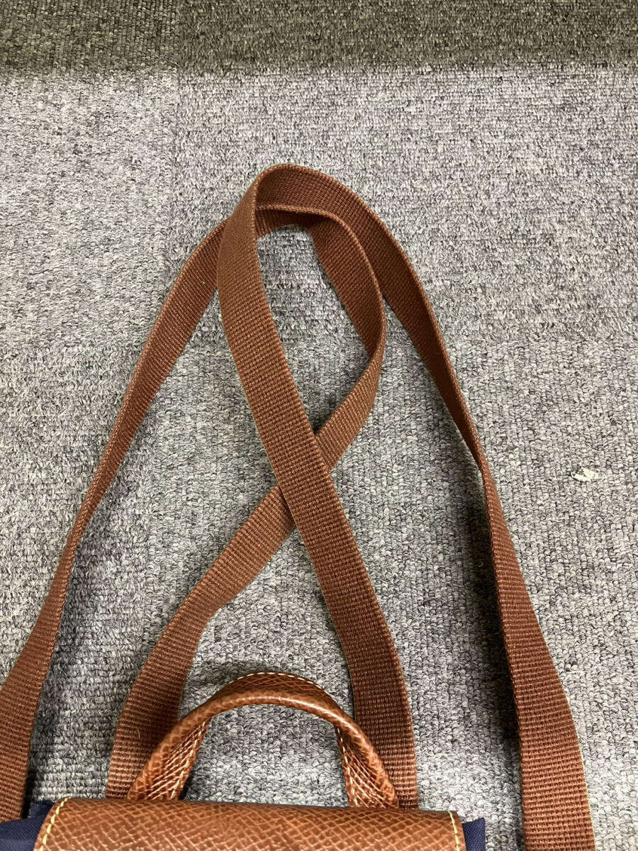 [JV-7170][1 jpy ~] LONGCHANP Long Champ p rear -ju rucksack backpack lady's folding nylon leather present condition storage goods 