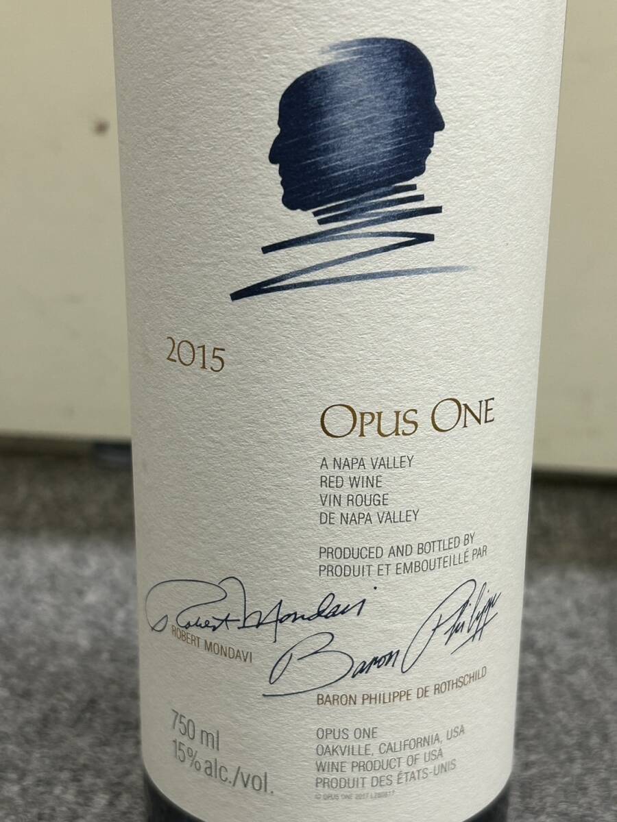 【JV7356】1円スタート OPUS ONE オーパスワン 2015年 750ml 15% ワイン WINE R.モンダヴィ&B.P.ロートシルト お酒 L280817 保管品の画像2