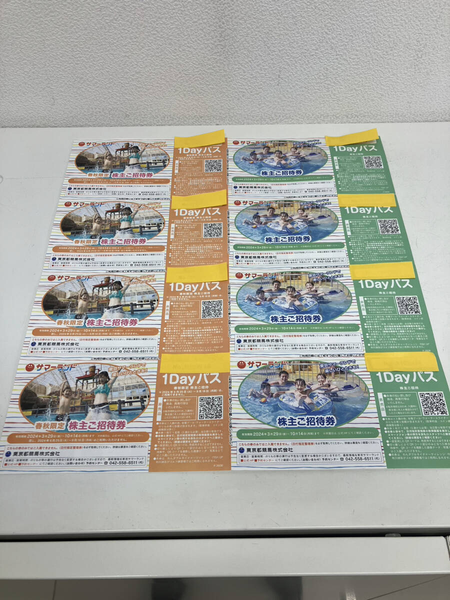 [BF-8424][1 jpy ~] Tokyo summer Land stockholder invitation ticket 1day Pas 8 sheets ( inside 4 sheets is spring autumn limitation ) Tokyo Metropolitan area horse racing stockholder hospitality 