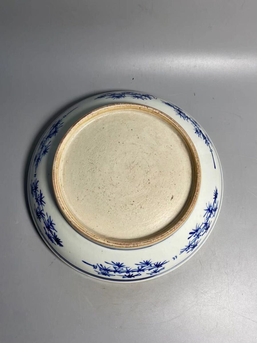 清朝期 唐瓷 景徳鎮製 茶碗 青花唐草文 陶磁器 染付 古陶瓷 煎茶道具 中国古玩 中国美術_画像5