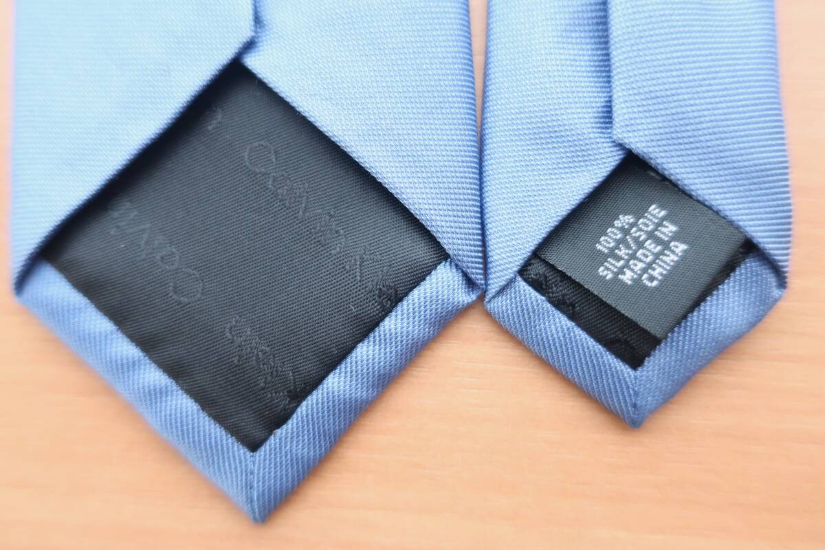  Calvin Klein *.. light blue slim necktie silk plain * beautiful goods 