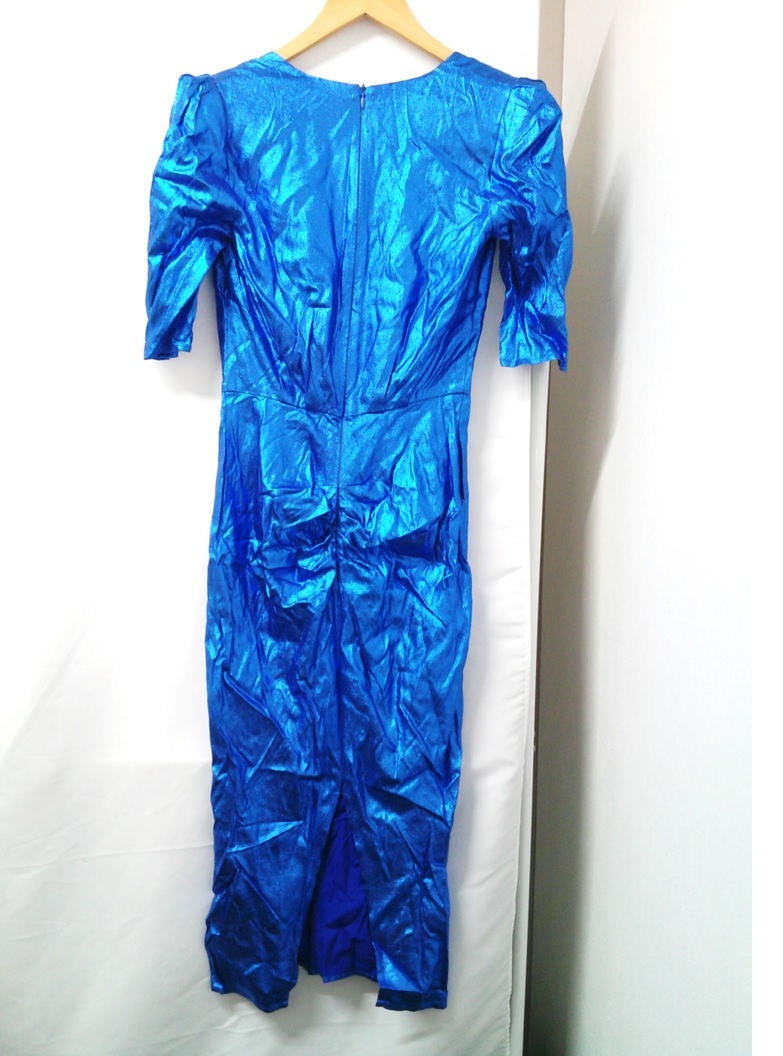 ELISABETTA FRANCHI (エリザベッタフランキ) ブルー　青　ワンピース　パーティー ドレス サイズ40 スパンコールワンピースイタリア製_画像2