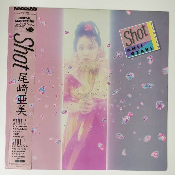 26683 【プロモ盤★美盤】 尾崎亜美/SHOT ※帯付＜盤そりあり＞_画像1