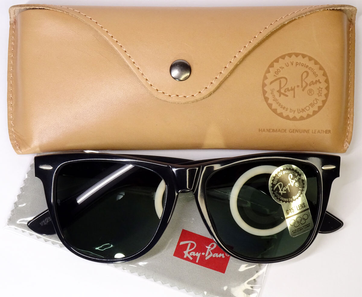 90s.B&L製.未使用/WAYFARERⅡ.ウェイファーラーⅡ/FE/BAUSCH&LOMB.ボシュロム/Ray-Ban.レイバン/VINTAGE.ヴィンテージ/本革ケース付.LUX製_画像1