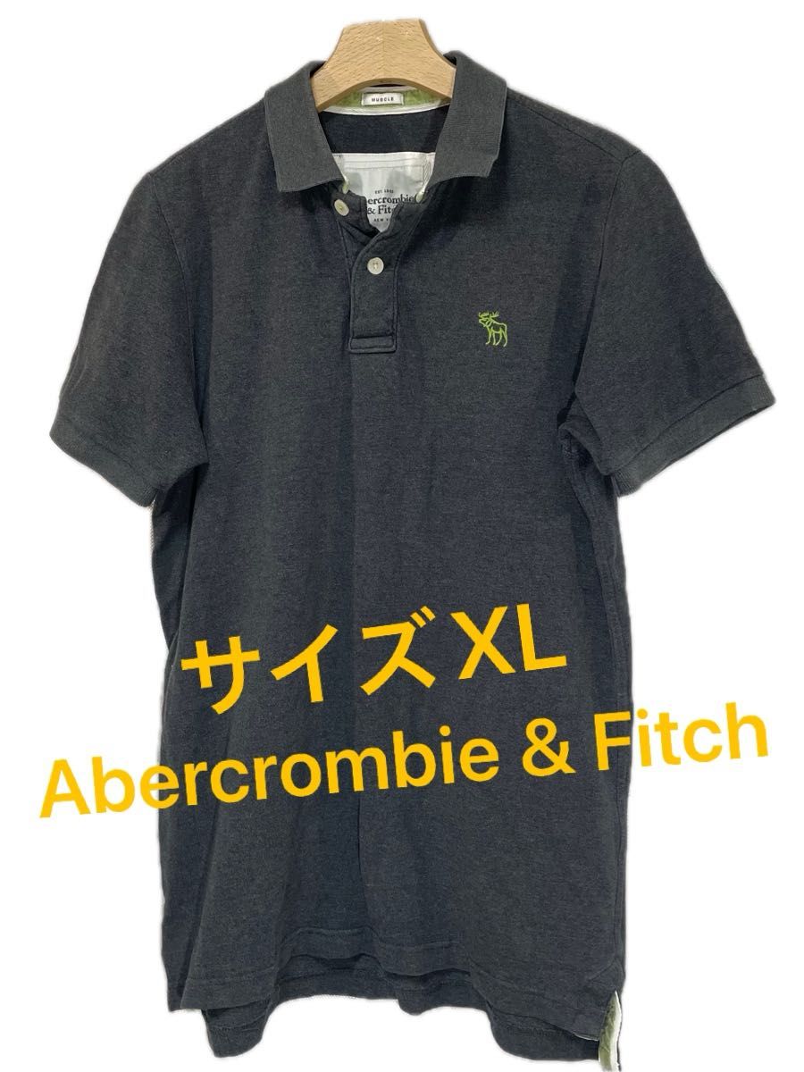 【Abercrombie & Fitch】アバクロ　刺繍ロゴ　半袖　ポロシャツ