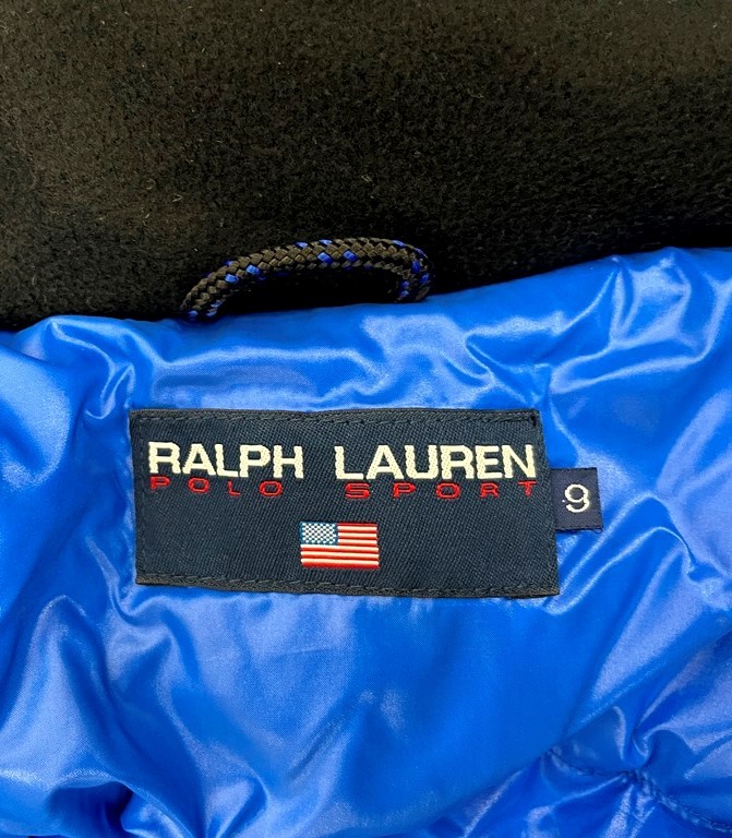 r2_2917k 90s 90年代 POLO Ralph Lauren ラルフローレン ダウン スキー・スノーボドジャケット フード着脱可 濃紺/サイズ9(L相当)_画像5