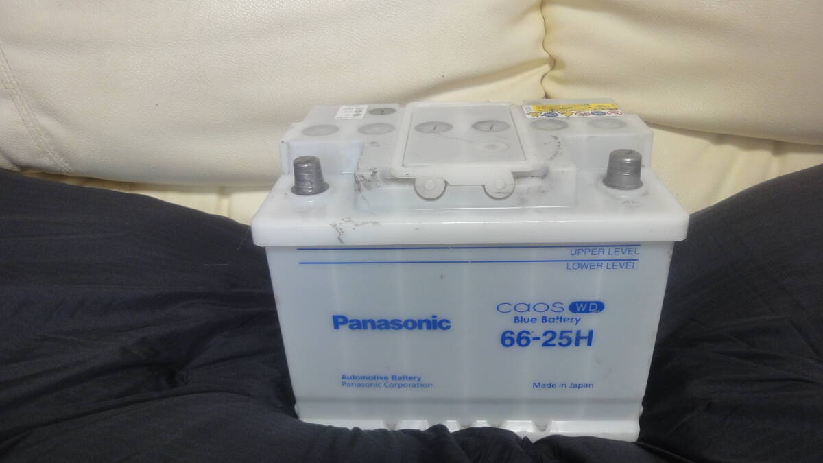 良品 Panasonic パナソニック 輸入車用 カーバッテリー カオス N-66-25H/WD 使用期間10ヶ月の画像1
