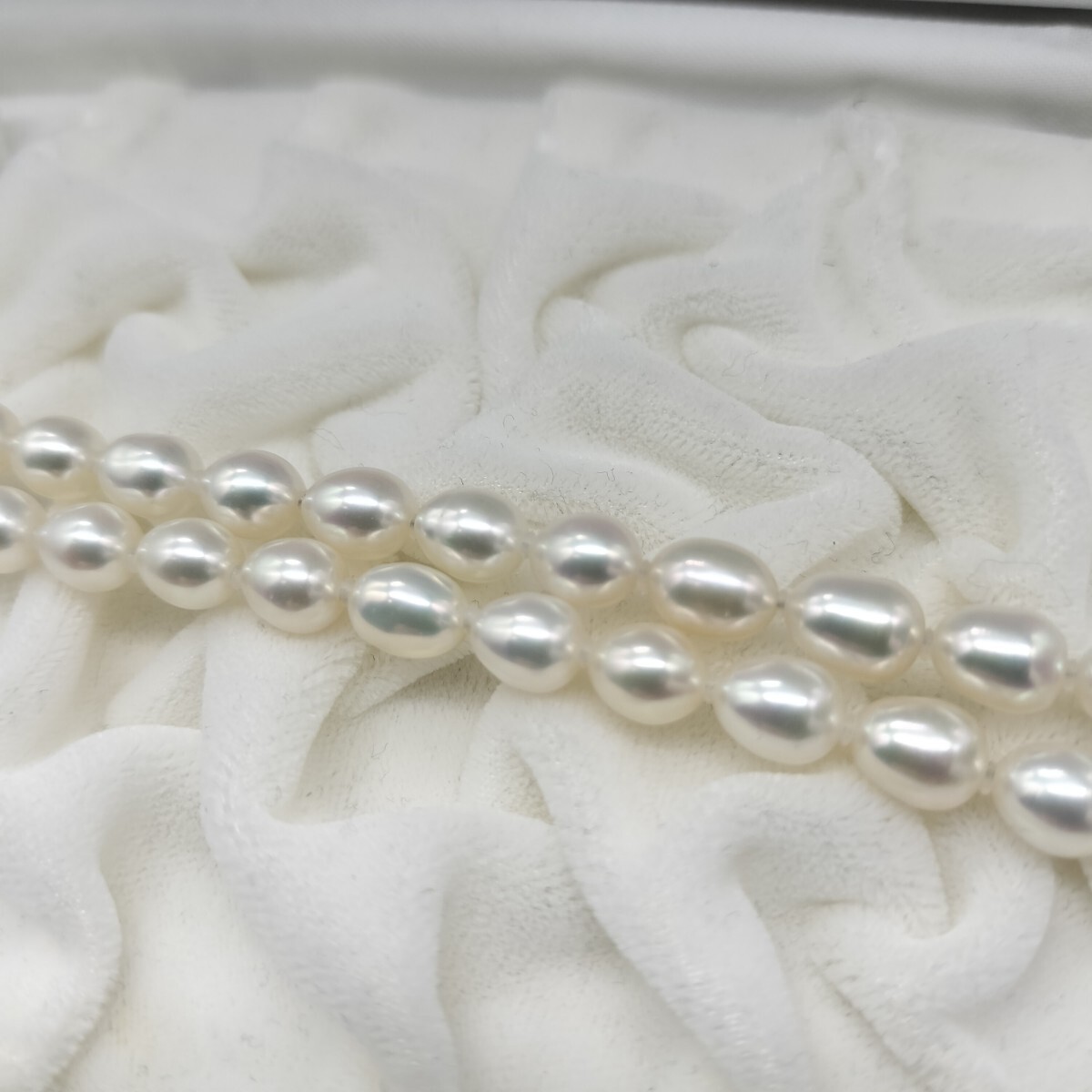 真珠科学研究所 ソーティング付 テリ最強 オーロラ キングフィッシャー パール 真珠 ネックレス 6.5mm〜7mm 44cm シルバー SILVER 刻印の画像5