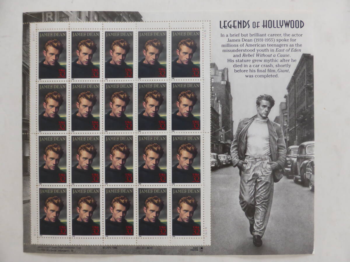 【未使用】外国切手シート LEGENDS of HOLLYWOOD マリリン・モンロー ・ジェームズディーン・ヒッチコック 合計３シートの画像4