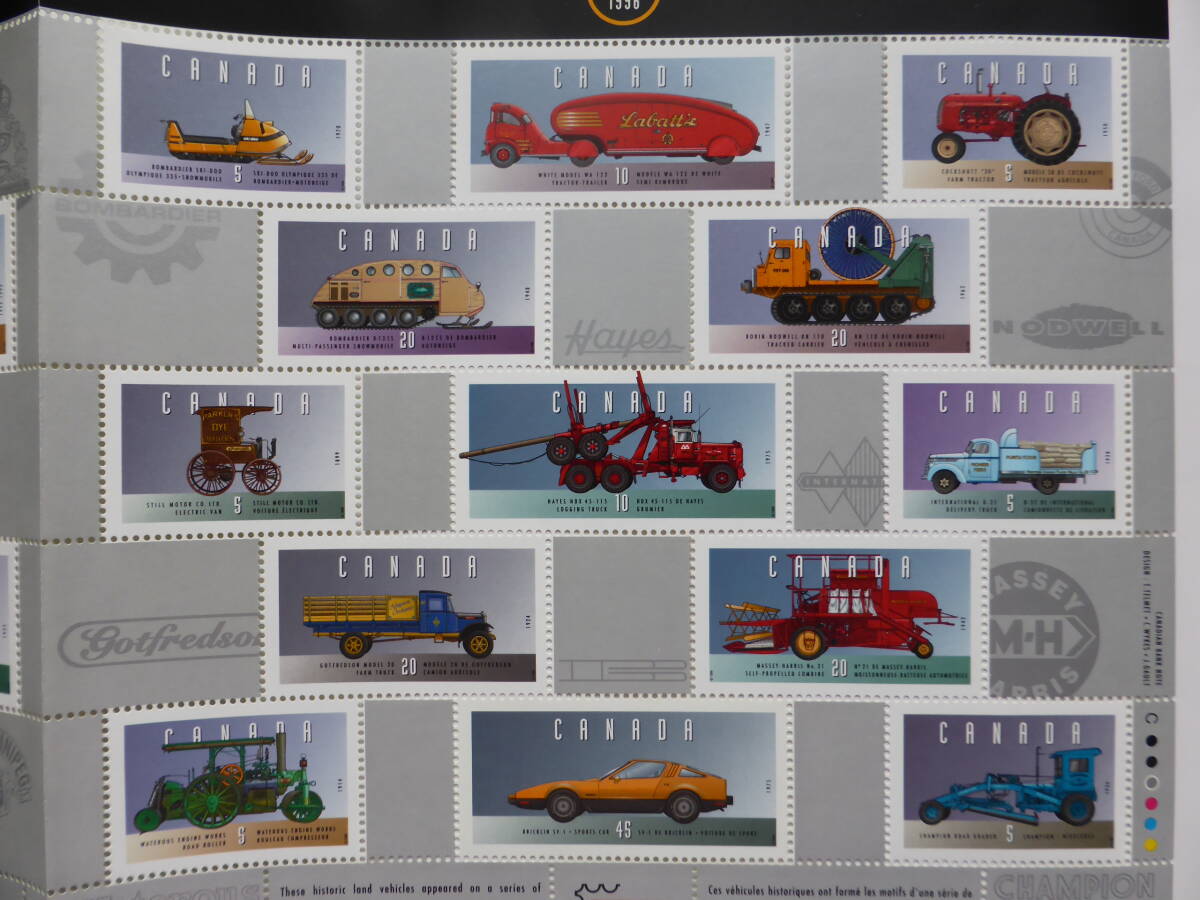  【未使用】　外国切手　切手シート　カナダ 車両 クラシックカー　25種　_画像5