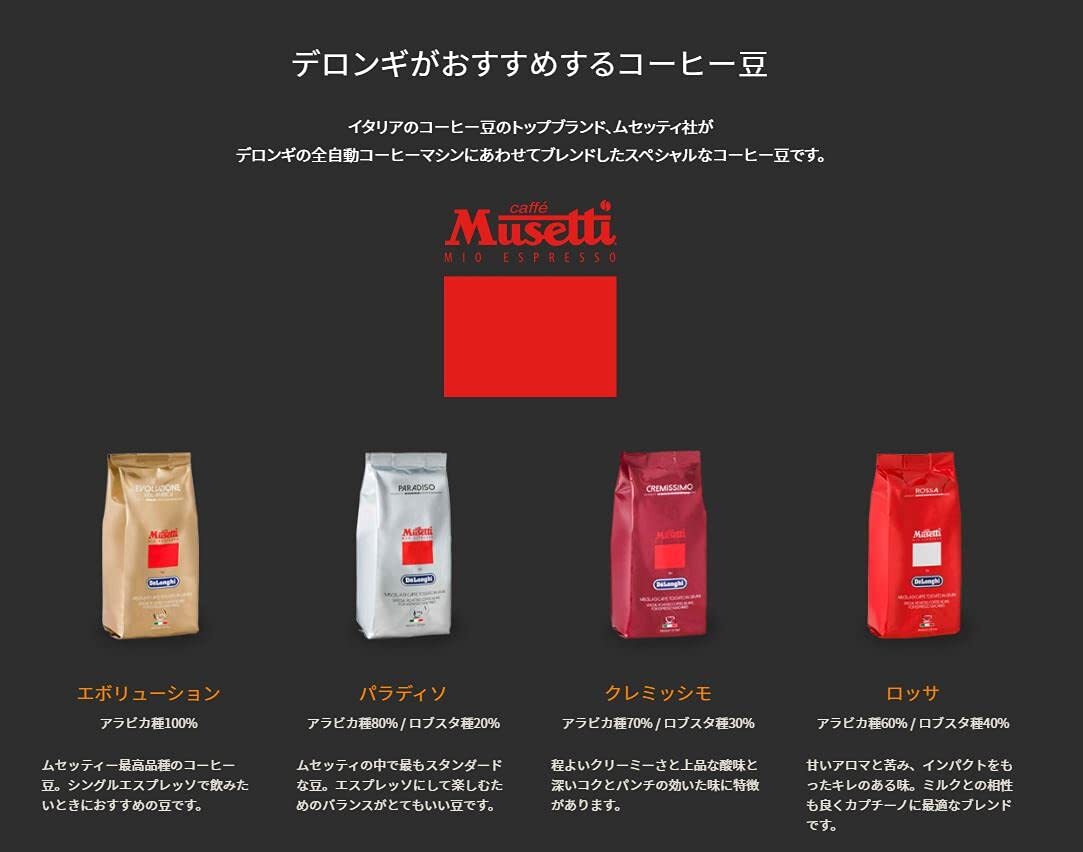 Musetti for De'Longhi (デロンギ) コーヒー豆 パラディソ MB250-PR ムセッティ ホールビーン 250g アラビカ_画像4