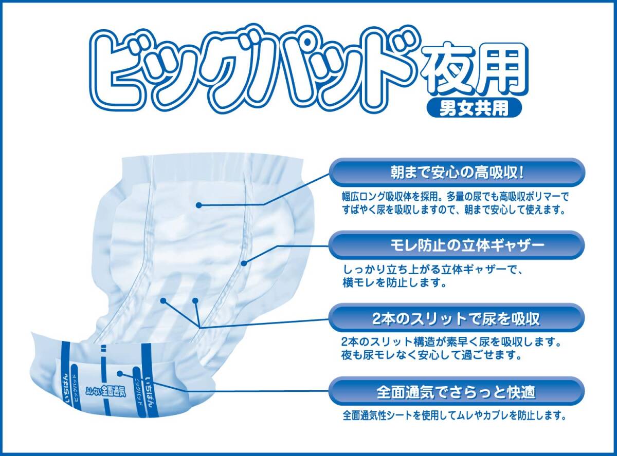 エルモアいちばん いちばん ビッグパッド男女共用 30枚(テープタイプ用)の画像2