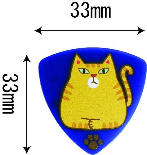 Daiking猫柄ピック茶トラ三角0.75mmセルロース製10枚セット日本製_画像3