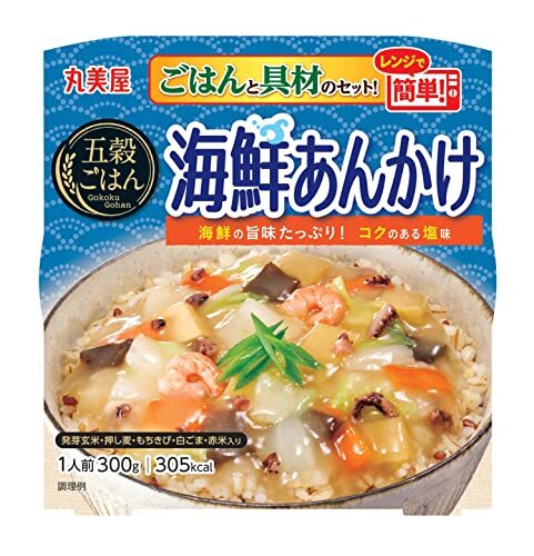 丸美屋食品工業 レンジで簡単! 五穀ごはん 海鮮あんかけ 300g×6個_画像1