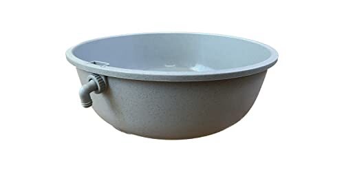 テトラ (Tetra) じょうろでキレイメダカ鉢 丸45みかげ 水を入れ替えることができる 睡蓮鉢 金魚鉢 割れにくい 頑丈 樹脂製 軽量 水換_画像3