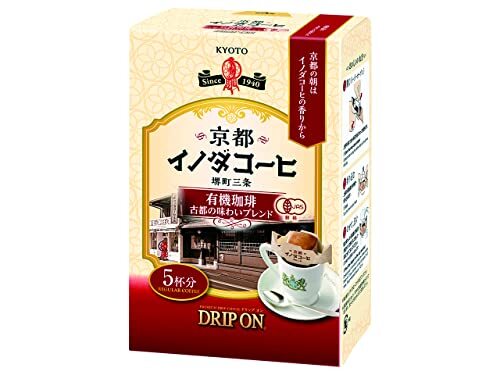 キーコーヒー ドリップオン 京都イノダコーヒ 有機珈琲 古都の味わいブレンド 5杯分×5個_画像1