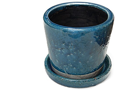 ダルトン(Dulton) 園芸用品 カラー グレーズド ポット ミッドナイトブルー Mサイズ 底穴あり COLOR GLAZED POT M.B_画像1