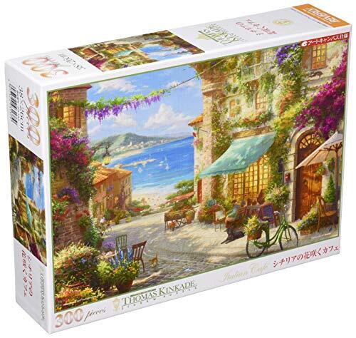 【日本製】 300ピース ジグソーパズル シチリアの花咲くカフェ(26×38cm)_画像1