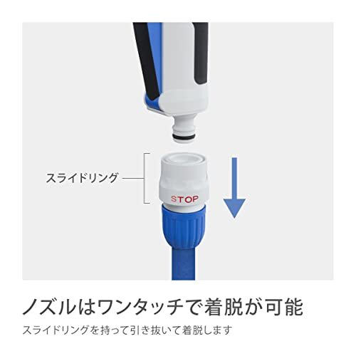 タカギ(takagi) 散水ノズル パチットプログリップハンディ―シャワー 普通ホース 節水レバー付き 標準 GNZ101N11_画像7