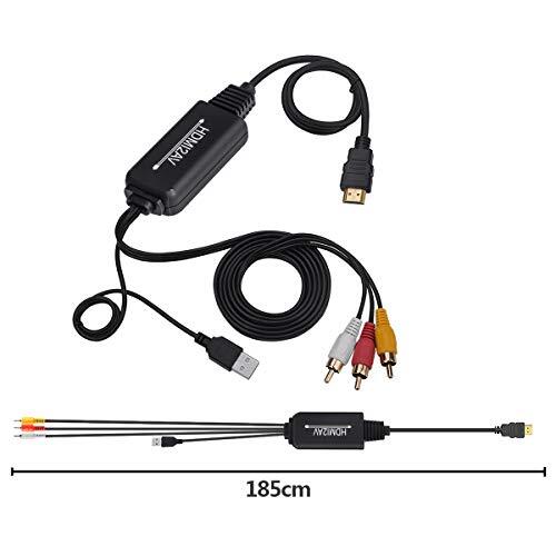 HDMI to RCA変換ケーブル HDMI to AVコンバータデジタル 3RCA/AV 変換ケーブル TV/HDTV/Xbox/PC/DVD_画像3