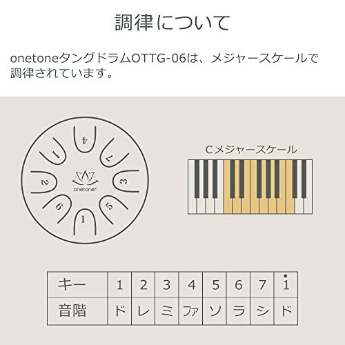 ワントーン ONETONE タングドラム Cメジャースケール 8音 6 Gold OTTG-06/GD [専用巾着ケース、取扱説明書(楽譜集付)_画像5