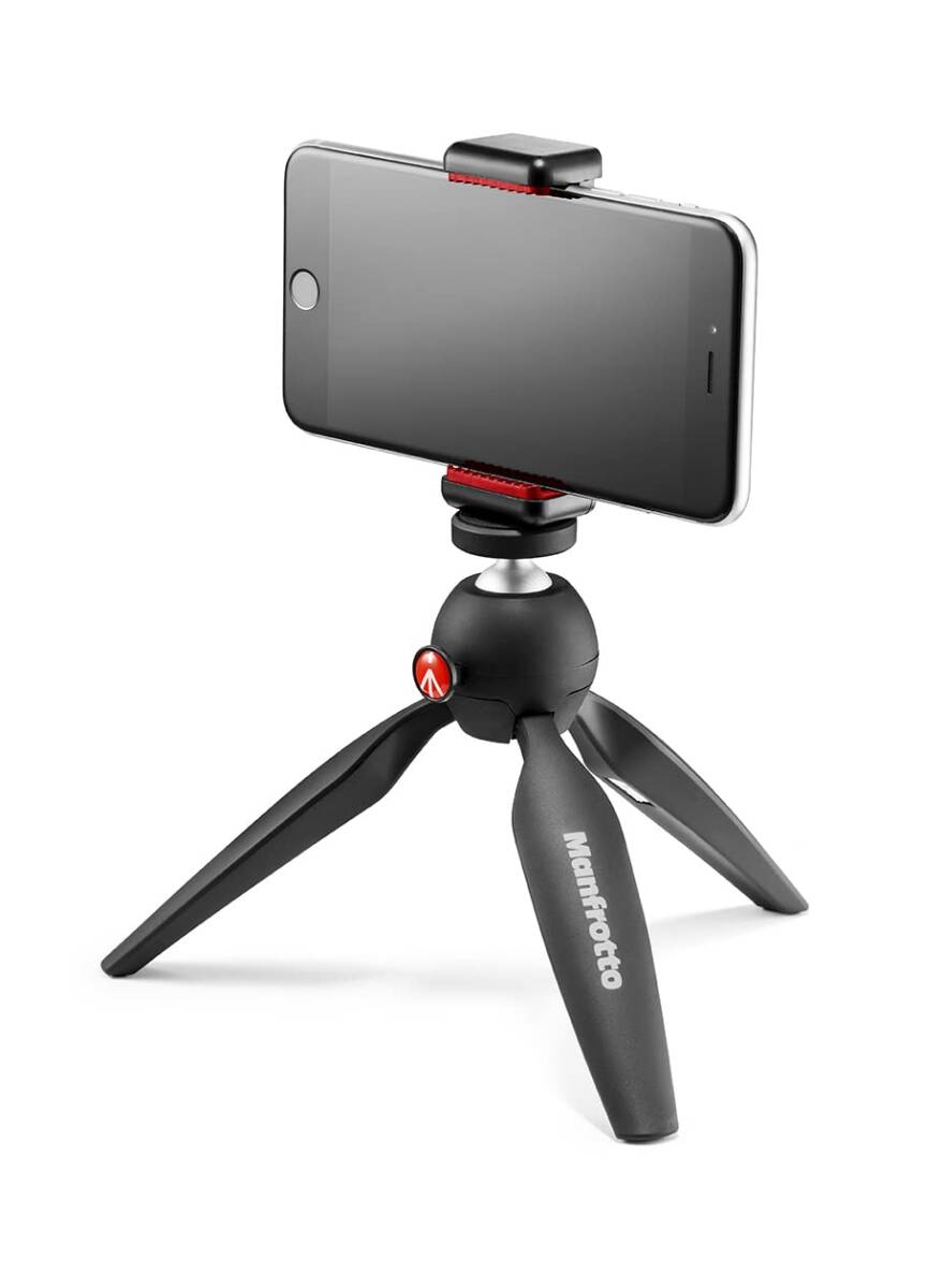 Manfrotto スマートフォン用ミニ三脚 ハンドグリップ PIXI MII Smart スマートフォンアダプターMCLAMP付属 取り付け可_画像2