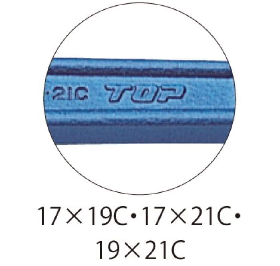 トップ工業 (TOP) コンパクトラチェットレンチ 17x19mm 曲シノ 薄型ソケット 足場 住宅施工用 鳶道具 RM-17x19C 燕三条 日_画像3