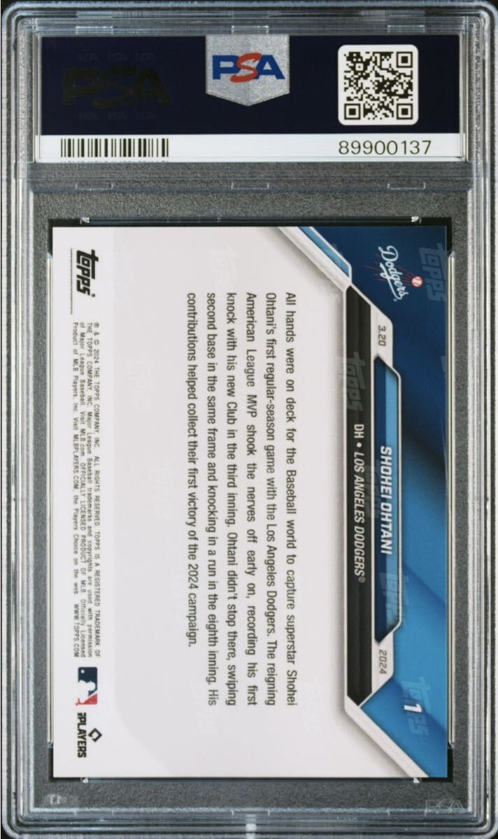 【PSA10】GEM MINT 2024 Topps Now #1 大谷翔平「ドジャースデビュー初安打初打点」Shohei Ohtani PSA鑑定 MLB Los Angeles Dodgers ⑩の画像2