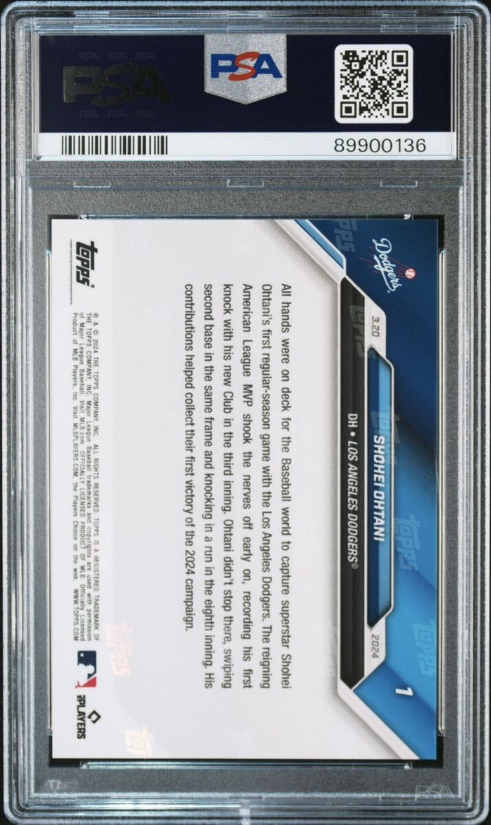 【PSA10】GEM MINT 2024 Topps Now #1 大谷翔平「ドジャースデビュー初安打初打点」Shohei Ohtani PSA鑑定 MLB Los Angeles Dodgers ⑨の画像2