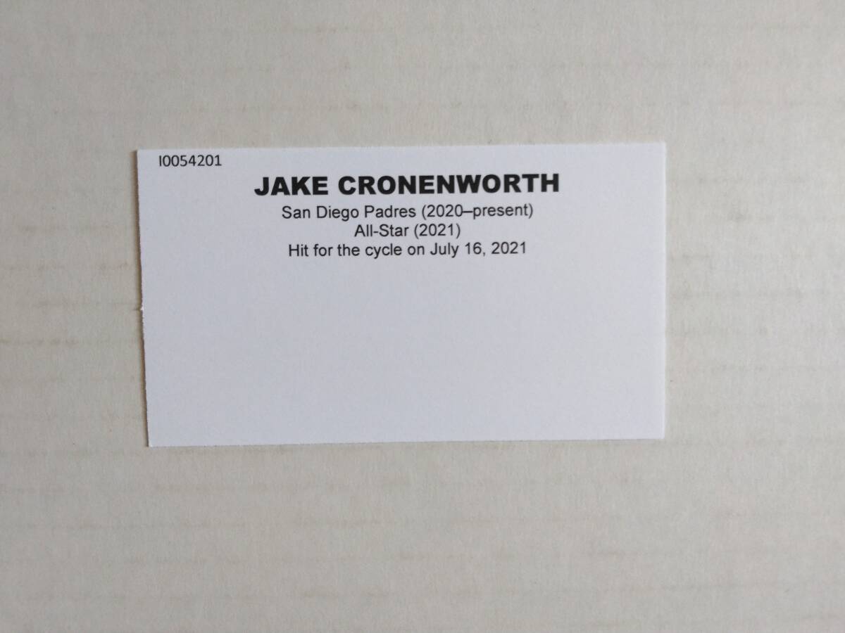 JAKE CRONENWORTH（パドレス、21年サイクル安打、19年WBCプレミア12代表）2022 Trister Hidden Treasures 直筆サイン入り 8×10フォトの画像2