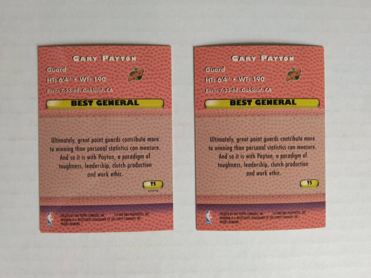 GERY PAYTON 97-98 Bowman's Best Best Penetrator インサートカード（インサート＆リフラクター）2枚セットの画像2