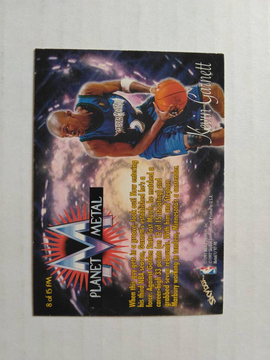 97-98 Skybox Metal Universe KEVIN GARNETT Planet Metal インサートの画像2