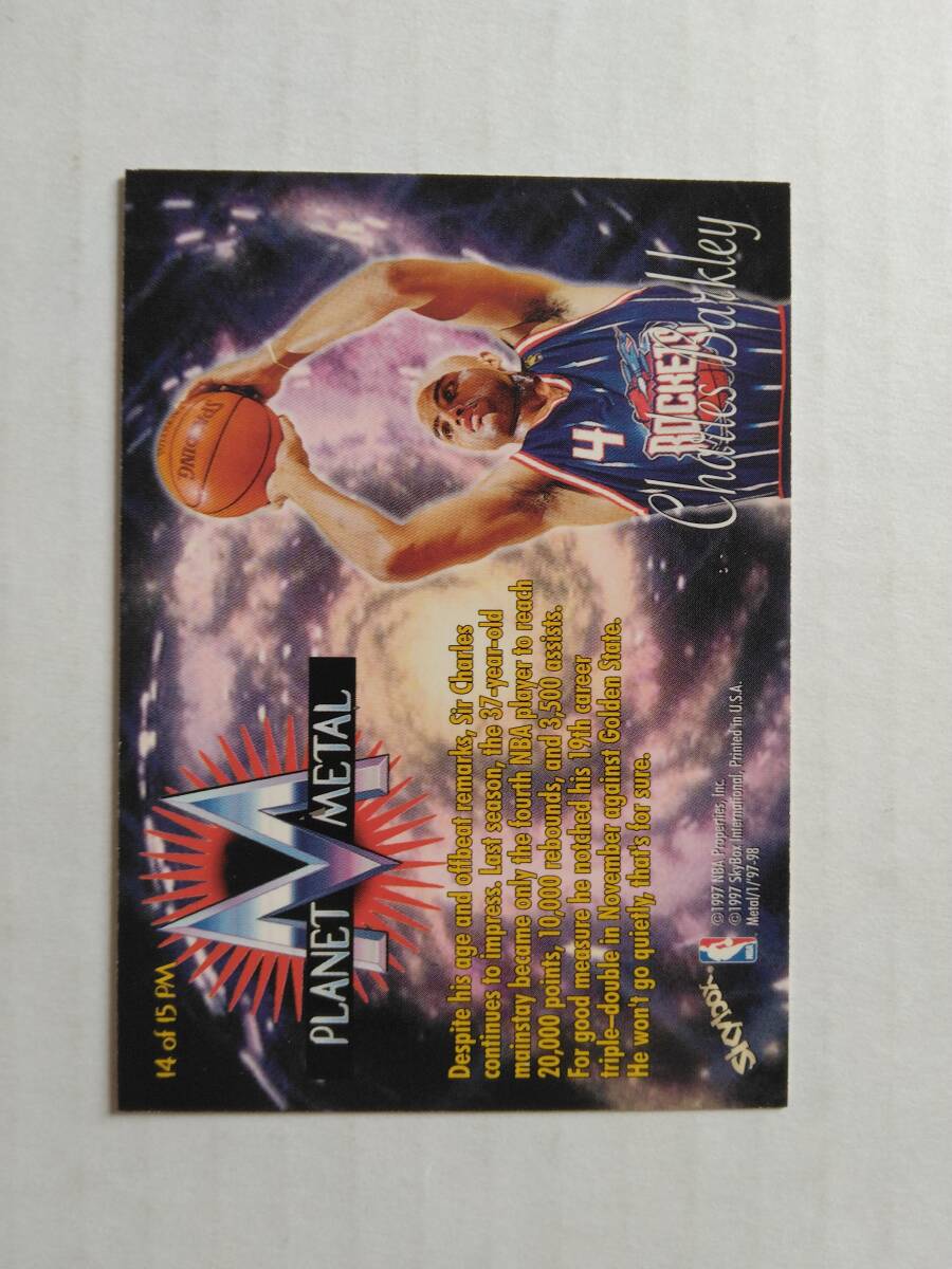 97-98 Skybox Metal Universe CHARLEZ BARKLEY Planet Metal インサートの画像2