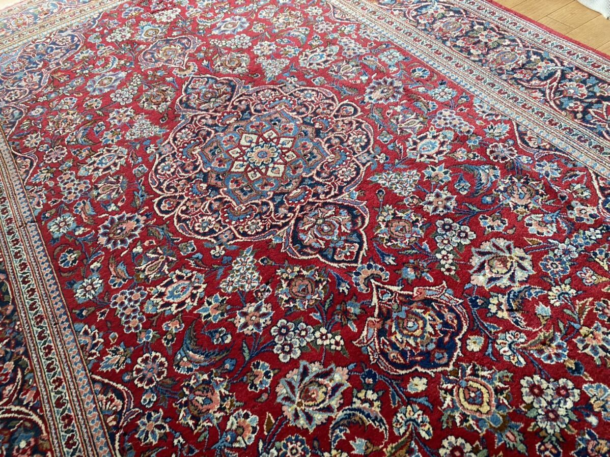 ヴィンテージ高級カシャーン絨毯137×215/訳ありの為破格～70万以上の価値1cm7×7目へレケ以上の細かさ素晴らしいペルシャ絨毯を是非一枚！の画像4