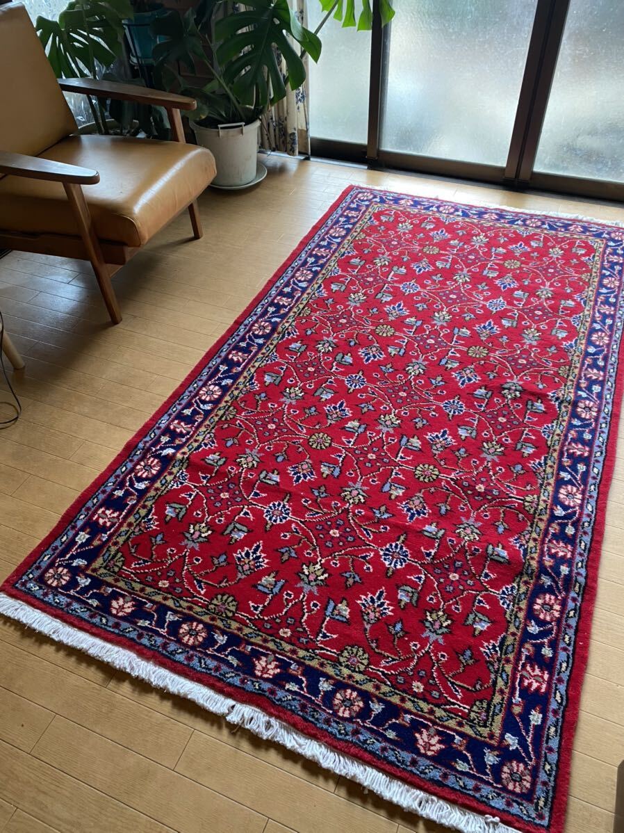 春らしいウスパルタの毛足の長い絨毯！118×215使いやすいサイズ！初めての手織りのトルコ絨毯にもおすすめ！春夏の模様替えに如何ですか？の画像2