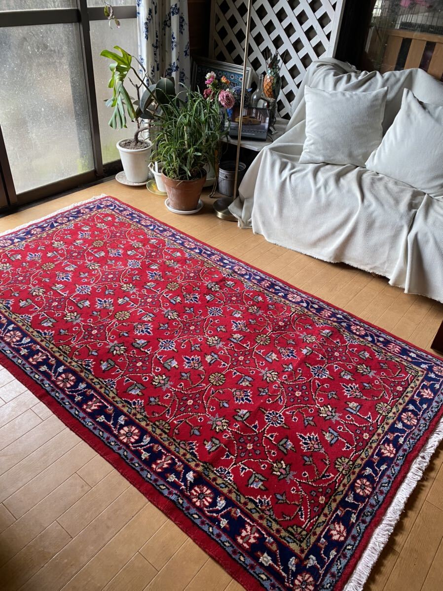 春らしいウスパルタの毛足の長い絨毯！118×215使いやすいサイズ！初めての手織りのトルコ絨毯にもおすすめ！春夏の模様替えに如何ですか？の画像6