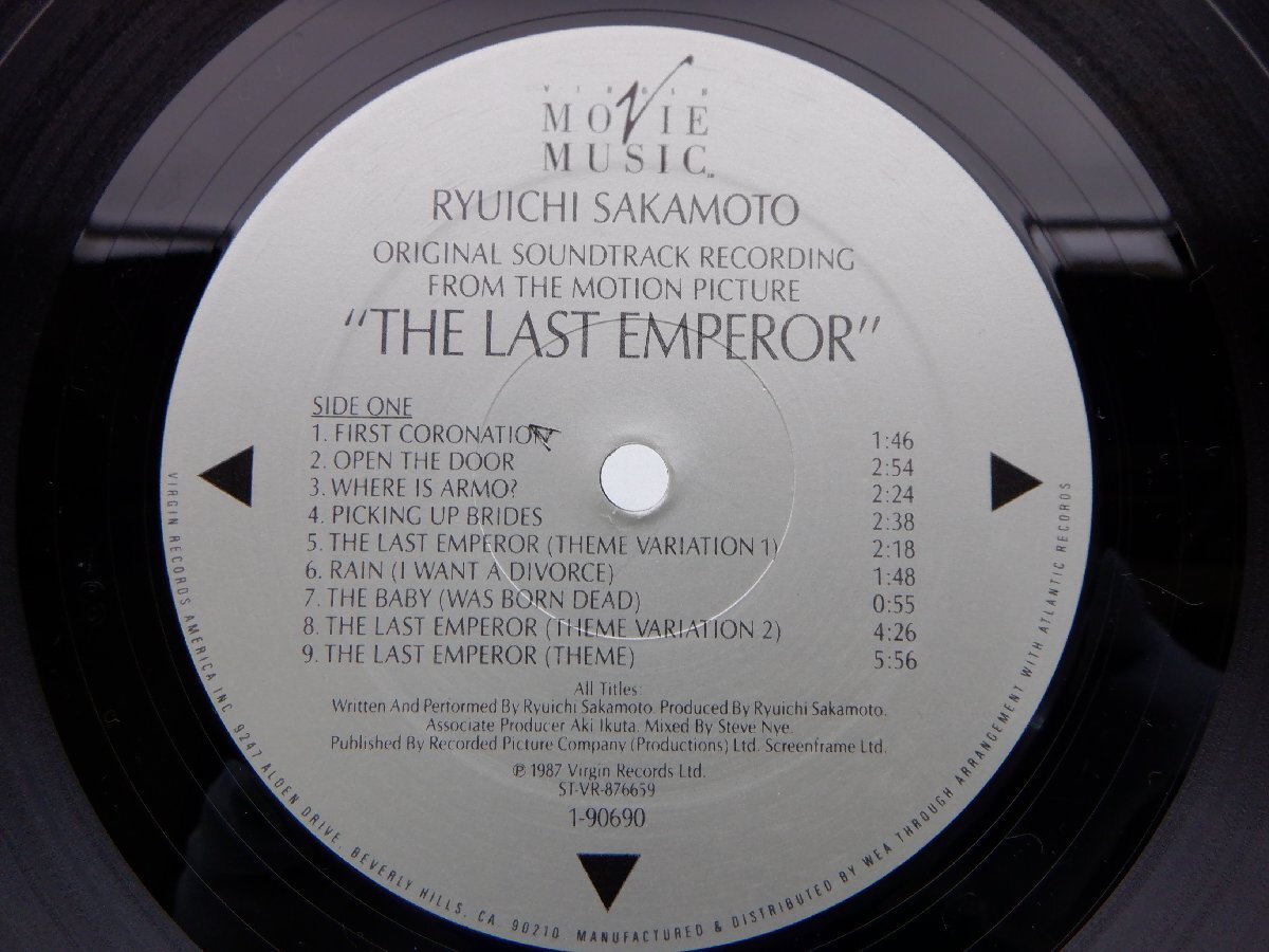 坂本龍一「The Last Emperor」LP（12インチ）/Virgin Movie Music(90690-1)/テレビ映画舞台音楽_画像3