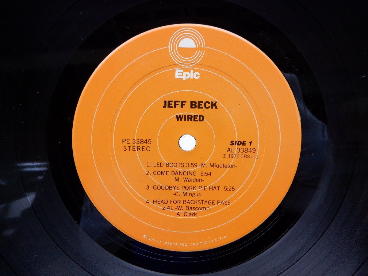 Jeff Beck「Wired」LP（12インチ）/Epic(PE 33849)/Jazzの画像2