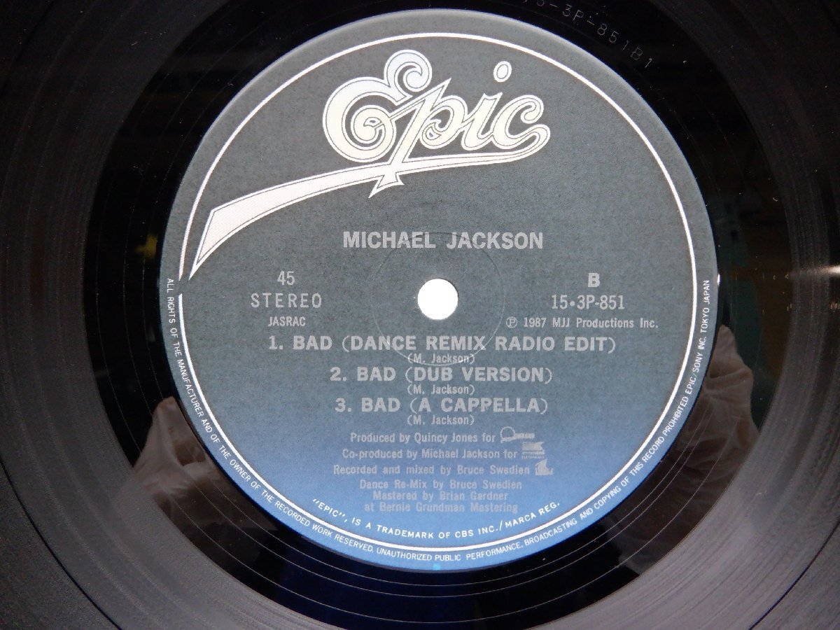 Michael Jackson「Bad」LP（12インチ）/Epic(15・3P-851)/ファンクソウル_画像2