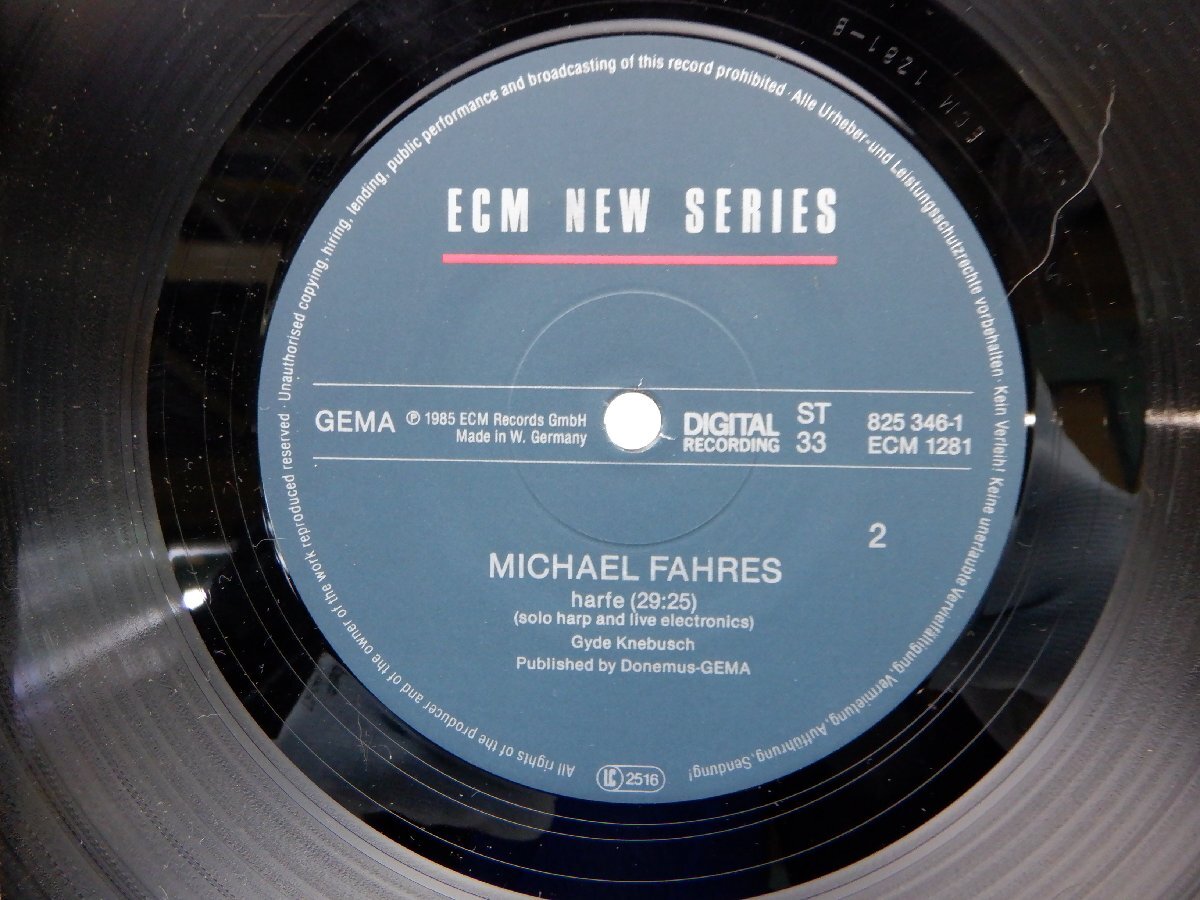 Michael Fahres「Piano. Harfe」LP（12インチ）/ECM Records(ECM 1281)/クラシックの画像2