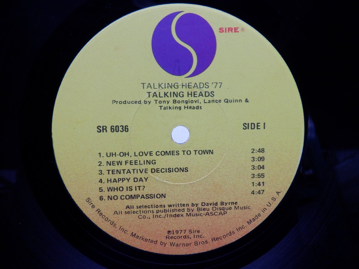 Talking Heads(トーキング・ヘッズ)「Talking Heads:77(怒りの誕生)」LP（12インチ）/Sire(SR 6036)/ニューエイジの画像2