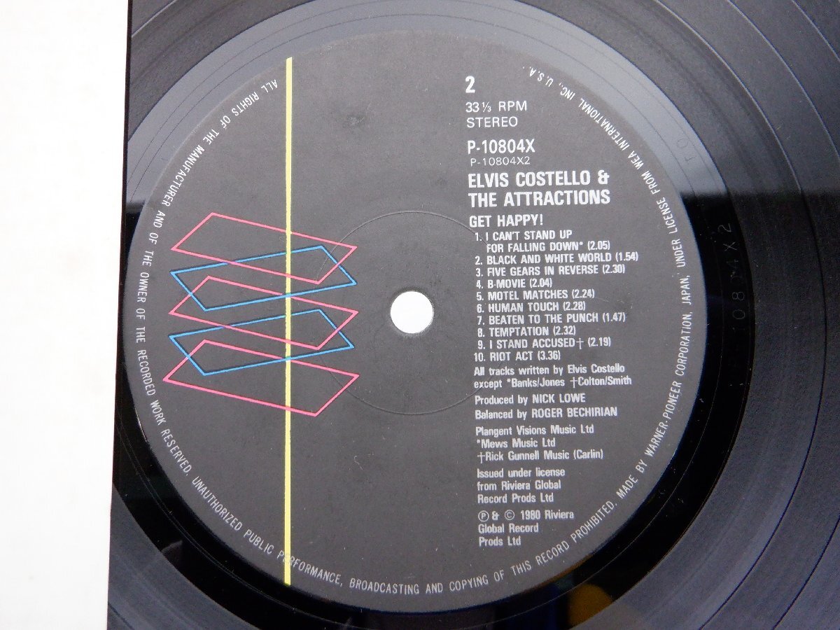 Elvis Costello & The Attractions(エルヴィス・コステロ)「Get Happy!!」LP（12インチ）/F-Beat(P-10804X)/洋楽ロック_画像2