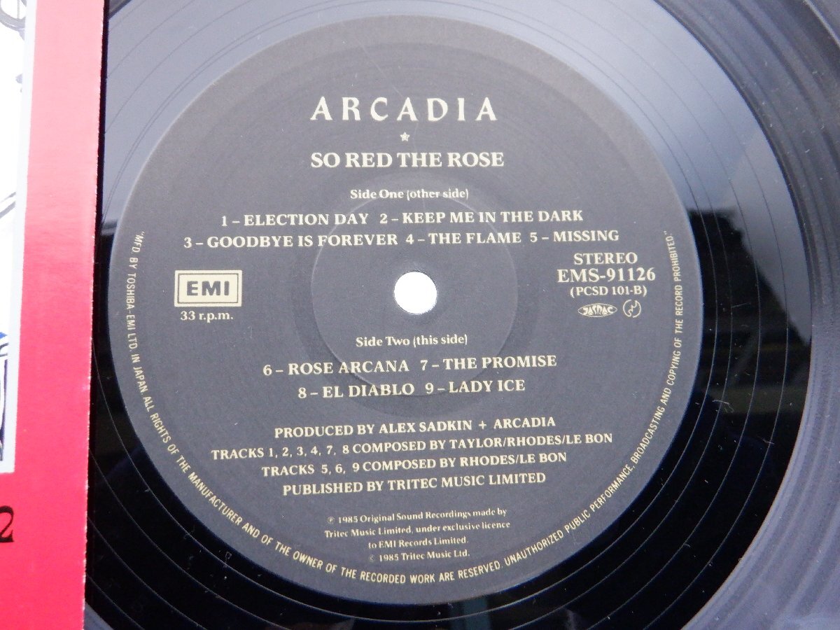 Arcadia「So Red The Rose」LP（12インチ）/EMI(EMS-91126)/テクノの画像2