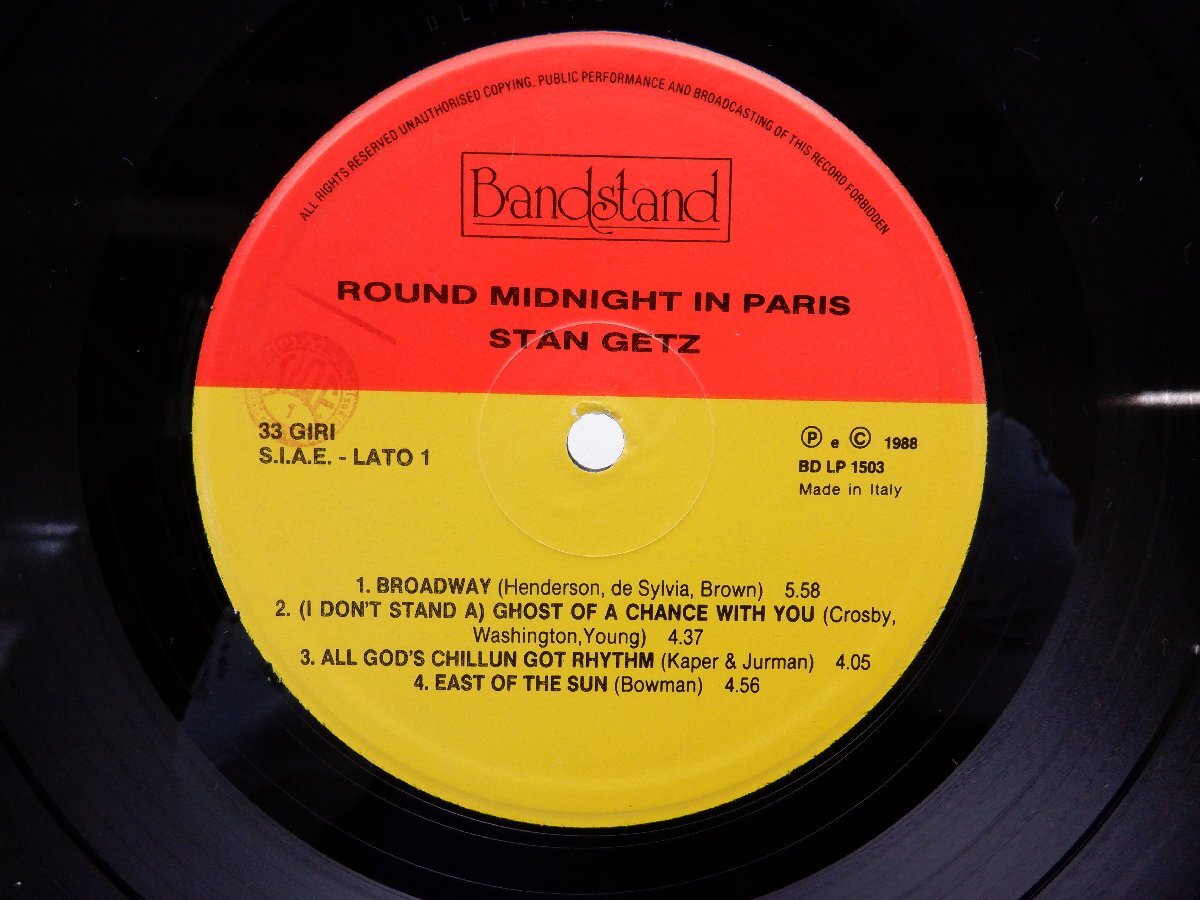 Stan Getz「Round Midnight In Paris」LP（12インチ）/Bandstand(BD LP 1503)/ジャズの画像2