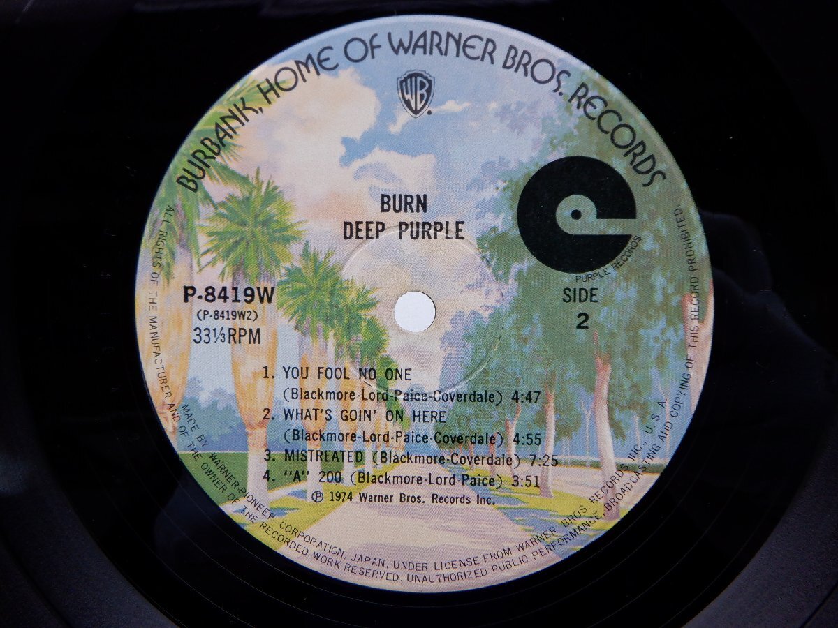 Deep Purple(ディープ・パープル)「Burn(紫の炎)」LP（12インチ）/Warner Bros. Records(P-8419W)/ロック_画像2