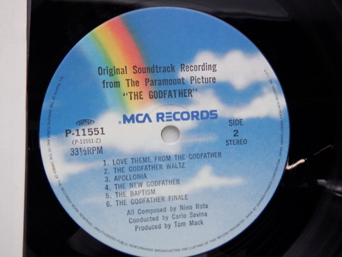 Nino Rota「The Godfather (Original Soundtrack Recording)」LP（12インチ）/MCA Records(P-11551)/サントラの画像2