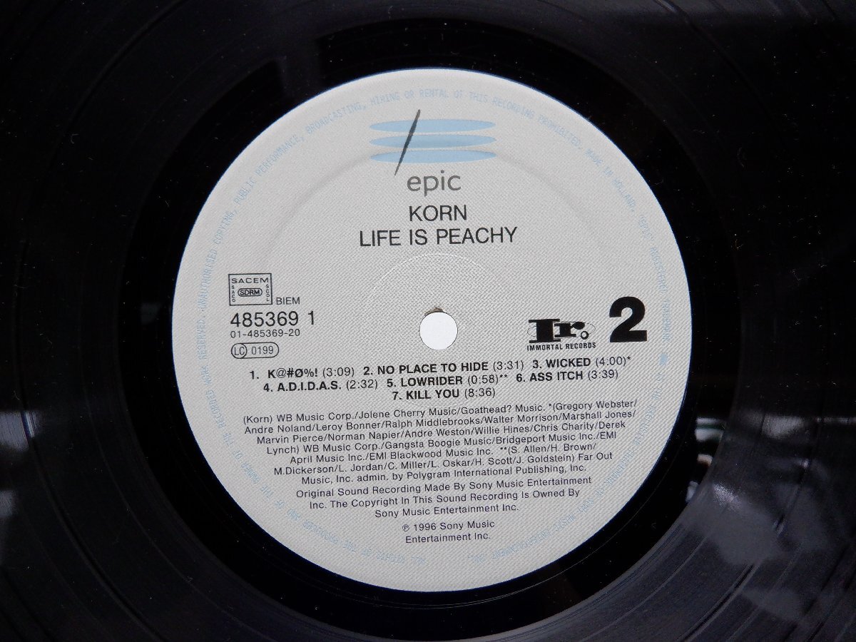 【EU盤】Korn(コーン)「Life Is Peachy」LP（12インチ）/Immortal Records(485369 1)/Rock_画像2