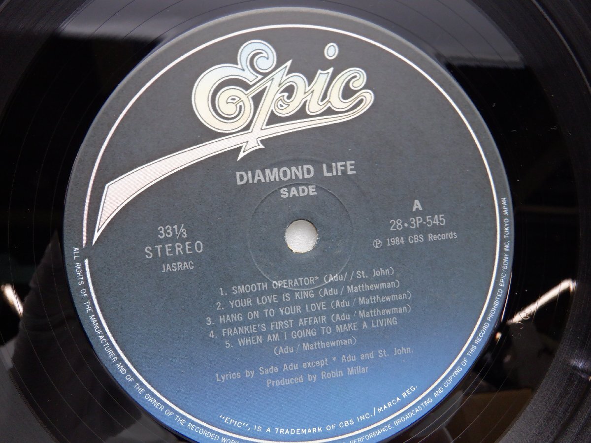 Sade(シャーデー)「Diamond Life(ダイアモンド・ライフ)」LP（12インチ）/EPIC/SONY(28-3P-545)/R&B・ソウルの画像2