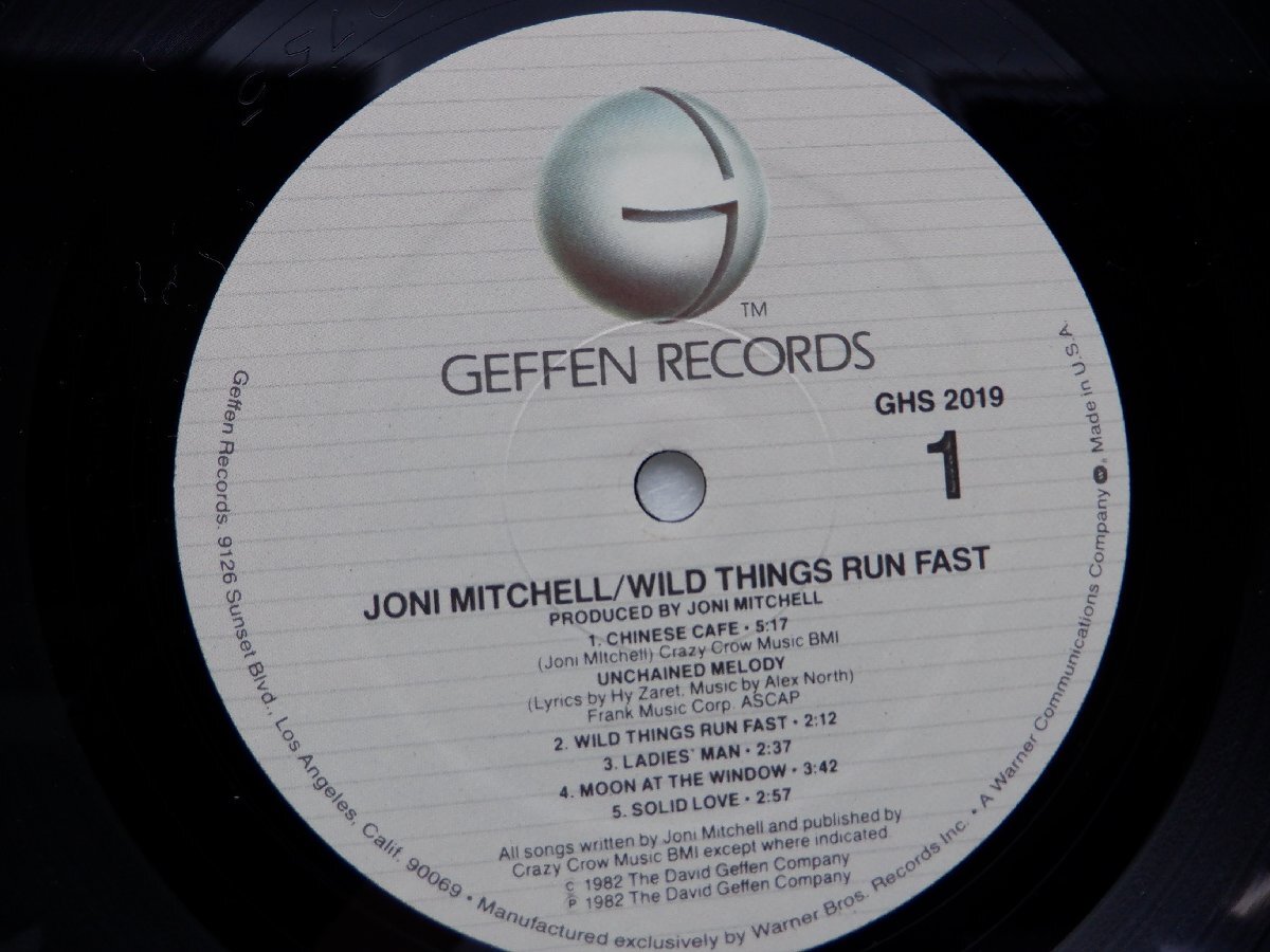 Joni Mitchell(ジョニ・ミッチェル)「Wild Things Run Fast」LP（12インチ）/Geffen Records(GHS 2019)/洋楽ロックの画像2
